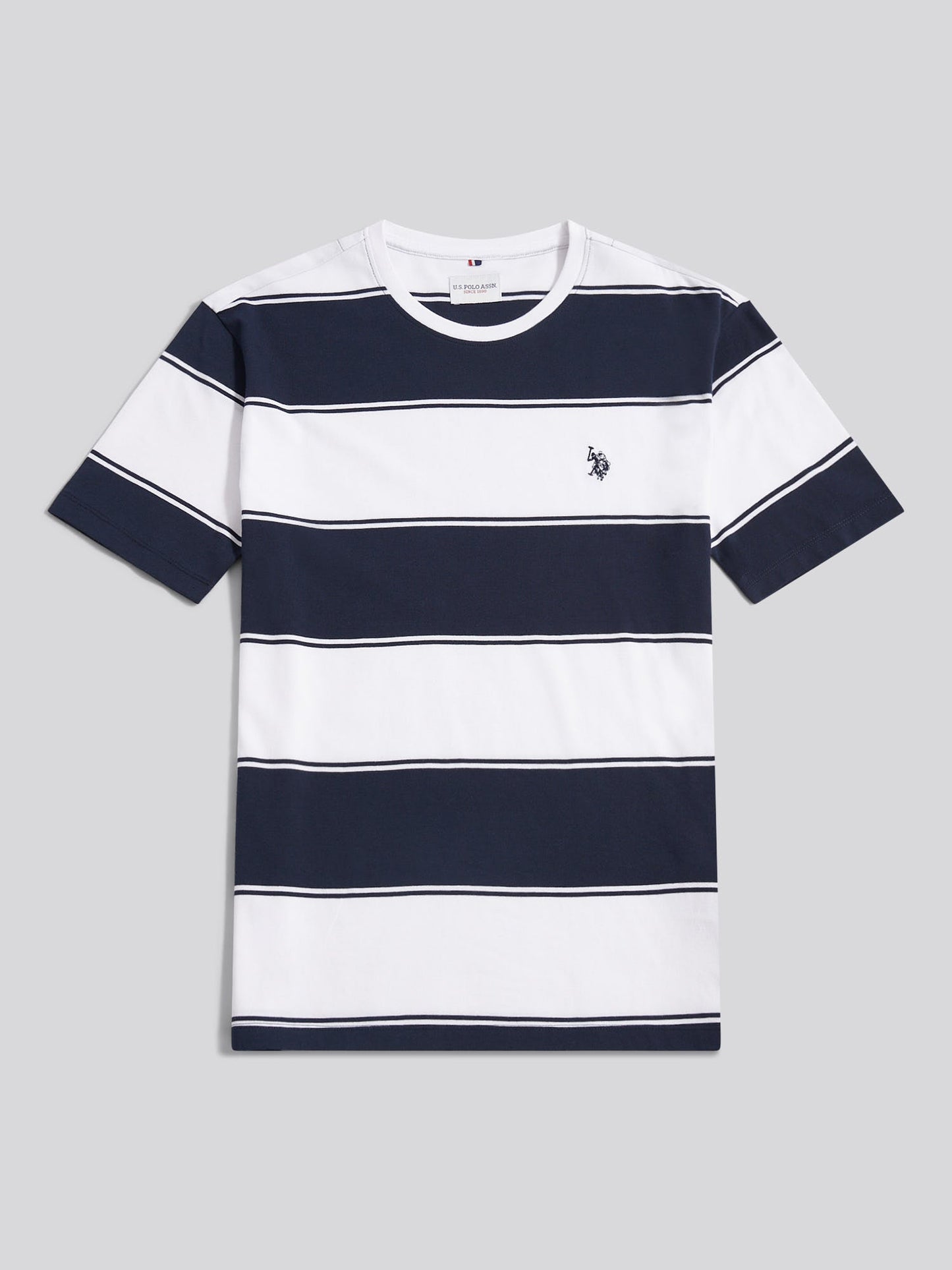 Mens Wide Stripe T-Shirt Dark Sapphire Navy