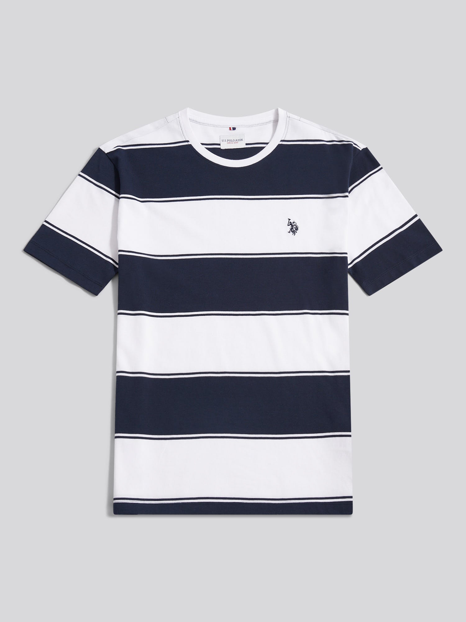 Mens Wide Stripe T-Shirt Dark Sapphire Navy