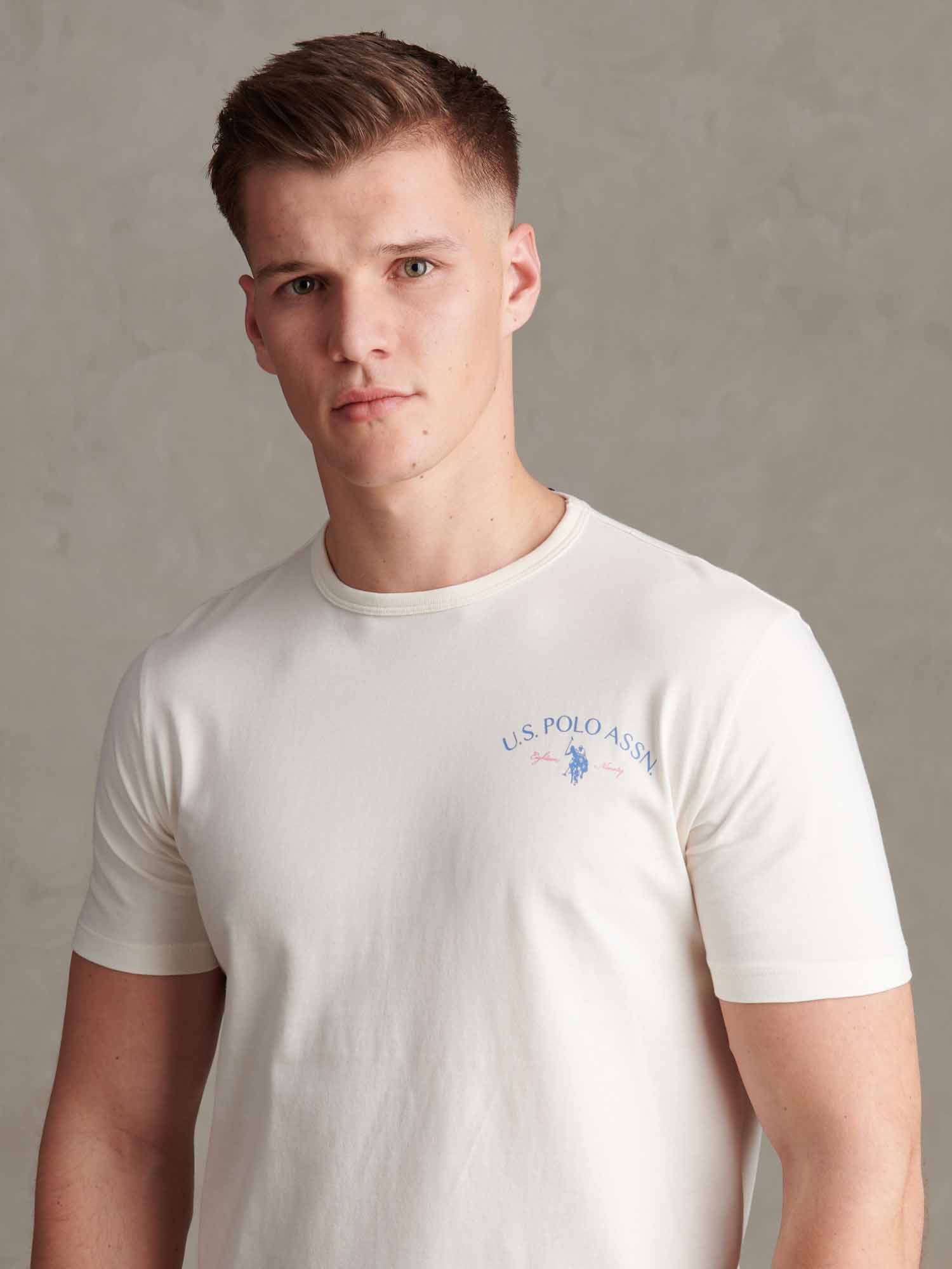 Mens Spirit Of Sport Back Graphic T-Shirt Whisper White