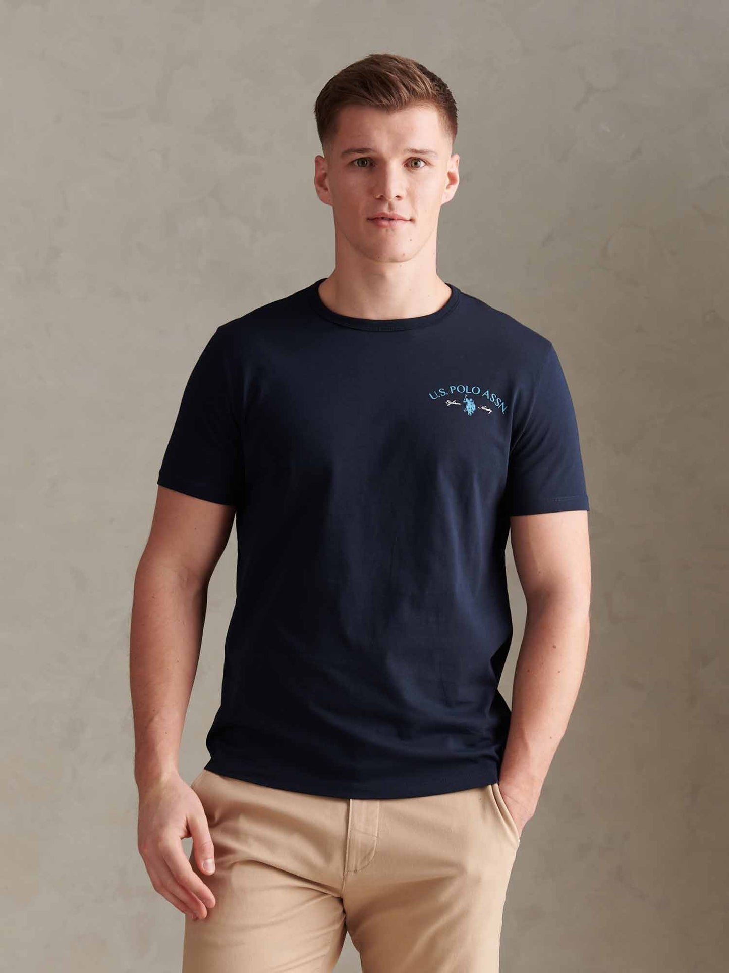 Mens Spirit Of Sport Back Graphic T-Shirt Dark Sapphire Navy