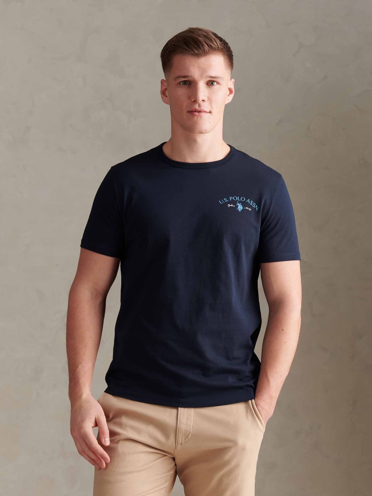 Mens Spirit Of Sport Back Graphic T-Shirt Dark Sapphire Navy