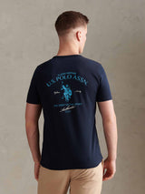 Mens Spirit Of Sport Back Graphic T-Shirt Dark Sapphire Navy