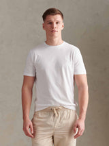 Mens Subtle Texture Double Horsemen T-Shirt Bright White