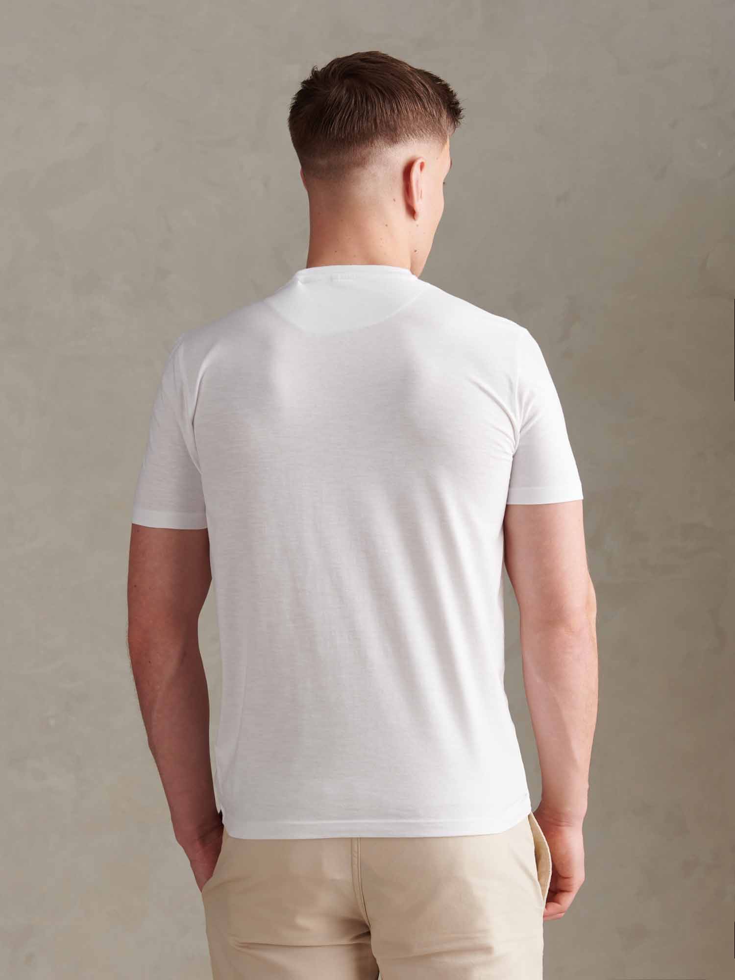 Mens Subtle Texture Double Horsemen T-Shirt Bright White