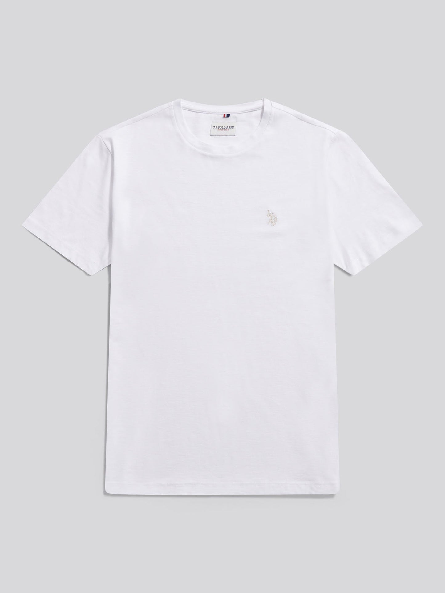 Mens Subtle Texture Double Horsemen T-Shirt Bright White