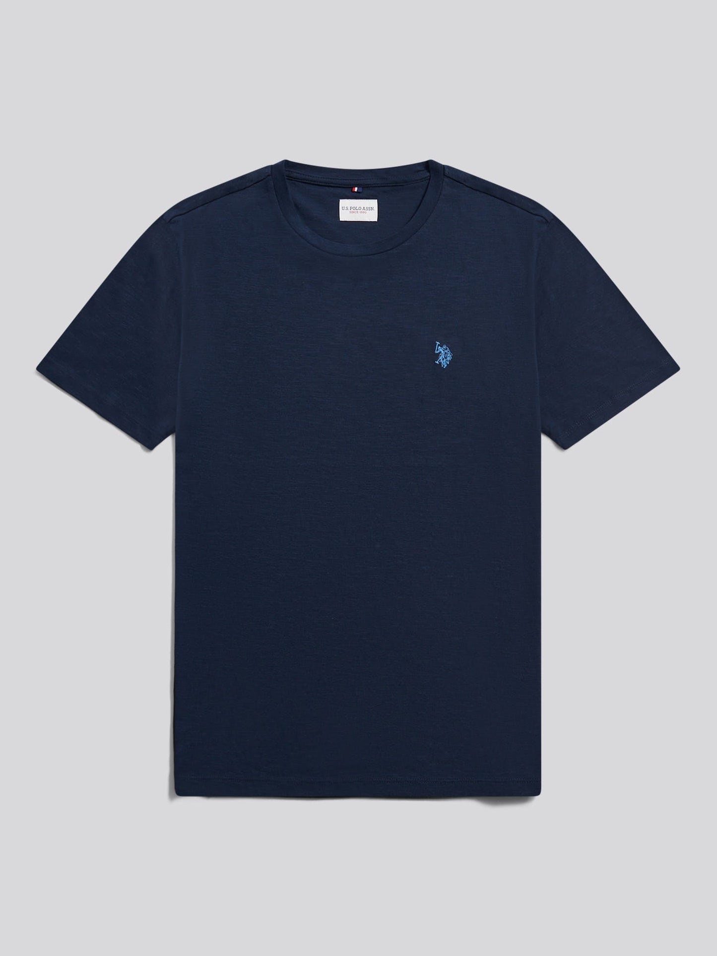 Mens Subtle Texture Double Horsemen T-Shirt Dark Sapphire Navy