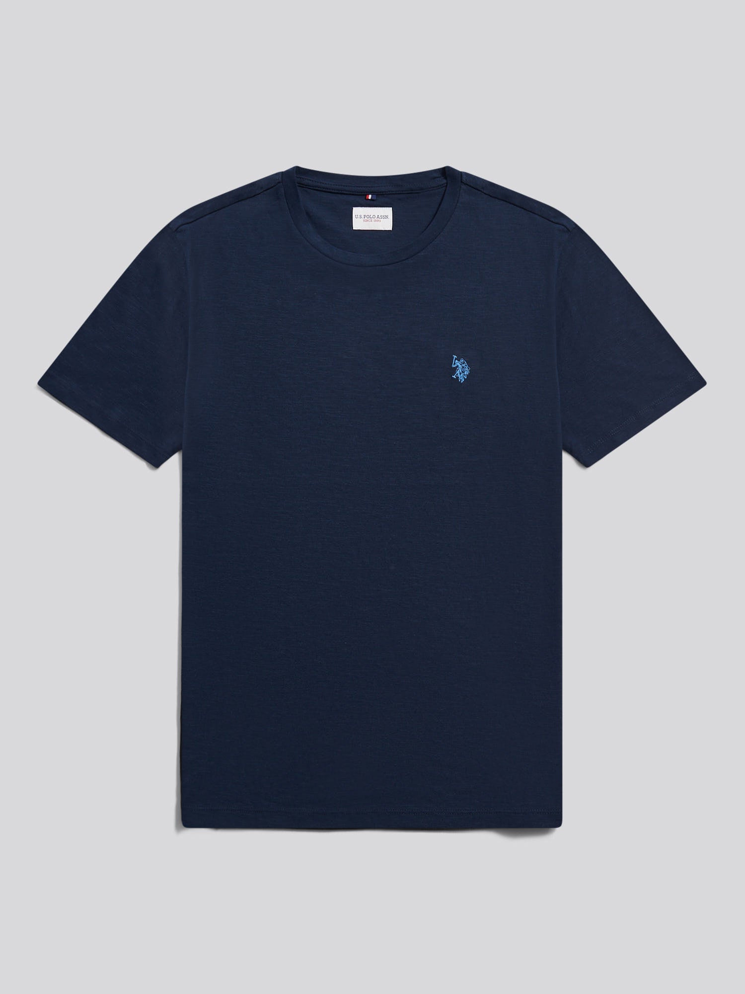Mens Subtle Texture Double Horsemen T-Shirt Dark Sapphire Navy