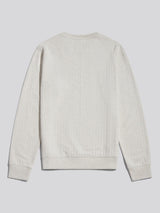 Mens Vertical Texture Double Horsemen Sweatshirt Light Grey Marl