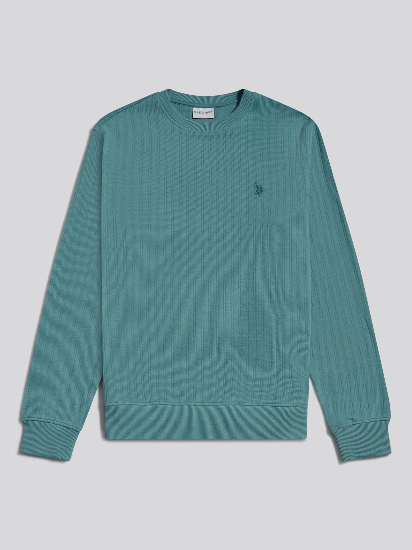 Mens Vertical Texture Double Horsemen Sweatshirt Arctic