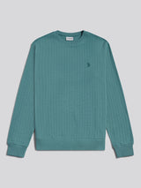 Mens Vertical Texture Double Horsemen Sweatshirt Arctic