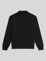 Mens Loopback Zip Polo Sweatshirt Black