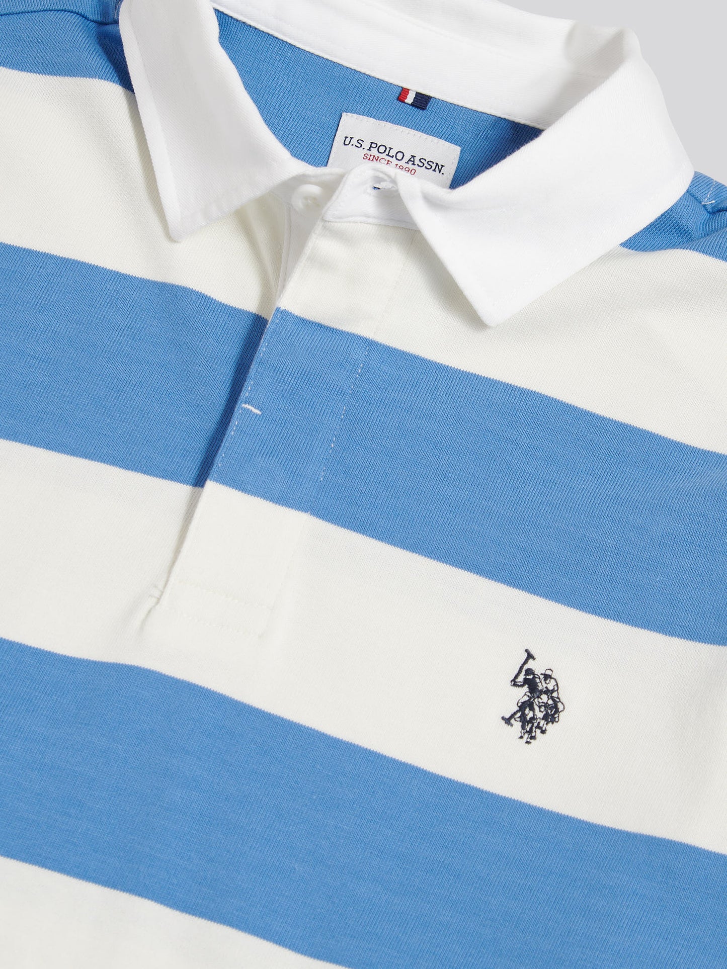 Mens Classic Stripe Rugby Shirt Whisper White
