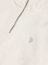 Mens Interlock Taped Funnel Sweatshirt Whisper White