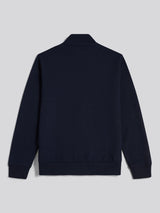 Mens Herringbone Zip Funnel Sweatshirt Dark Sapphire Navy / Moonlight Blue DHM