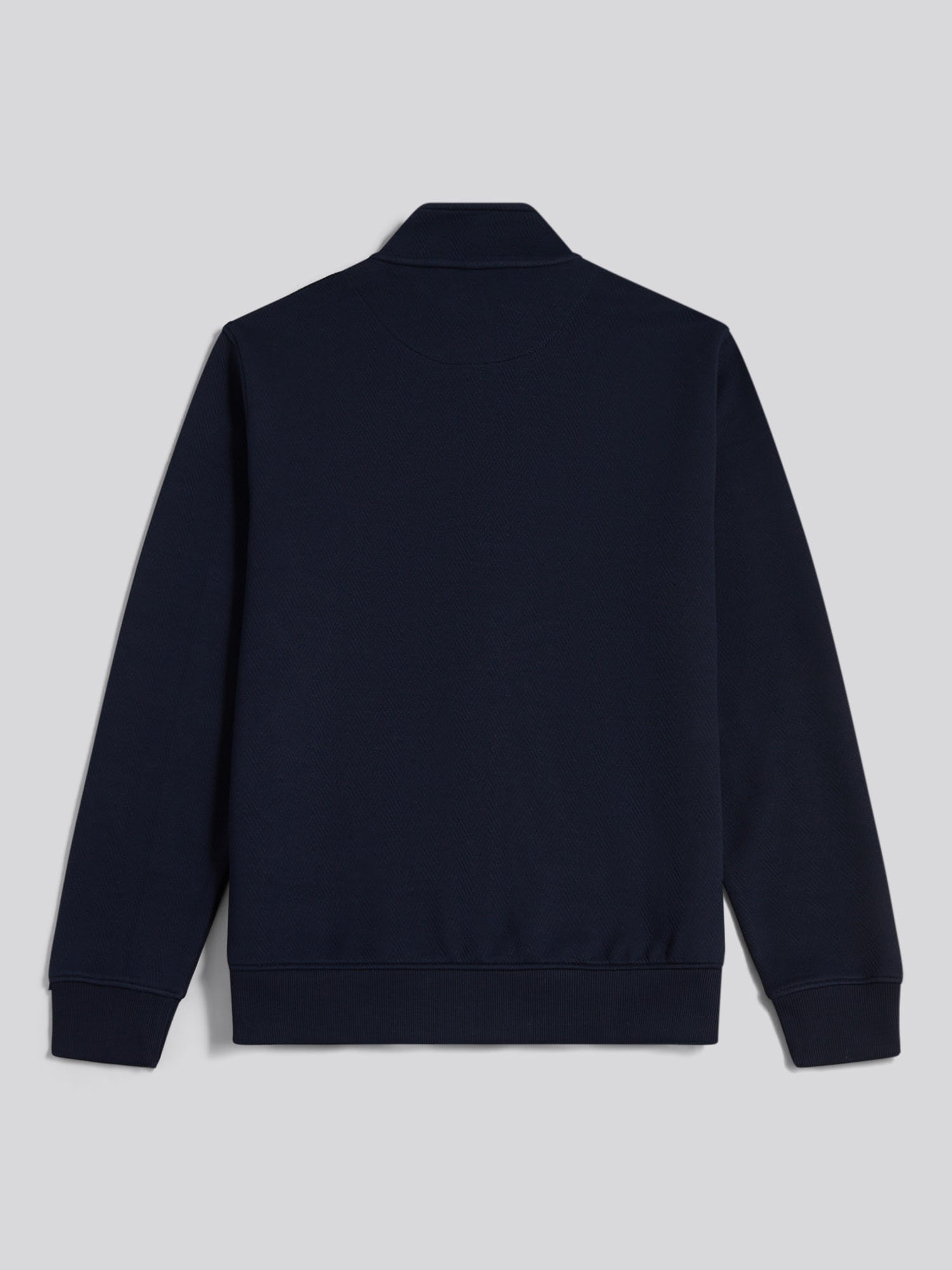 Mens Herringbone Zip Funnel Sweatshirt Dark Sapphire Navy / Moonlight Blue DHM