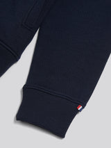 Mens Herringbone Zip Funnel Sweatshirt Dark Sapphire Navy / Moonlight Blue DHM