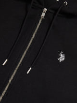 Mens Double Horsemen Interlock Zip Hoodie Black Bright White DHM