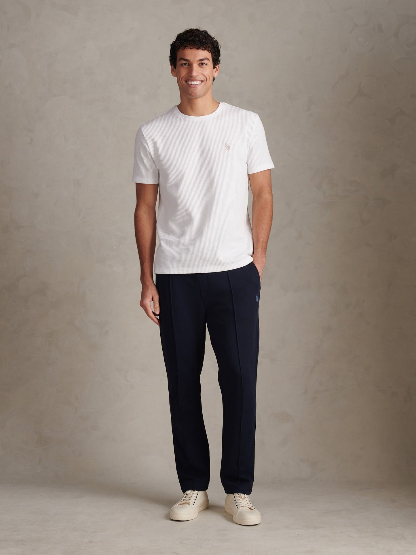 Mens Interlock Pintuck Joggers Dark Sapphire Navy