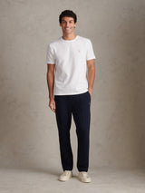 Mens Interlock Pintuck Joggers Dark Sapphire Navy