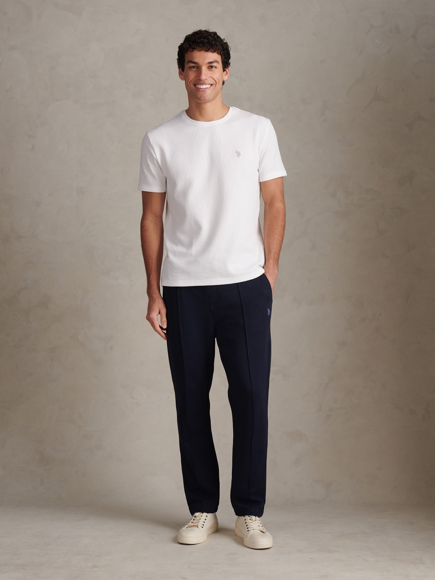 Mens Interlock Pintuck Joggers Dark Sapphire Navy