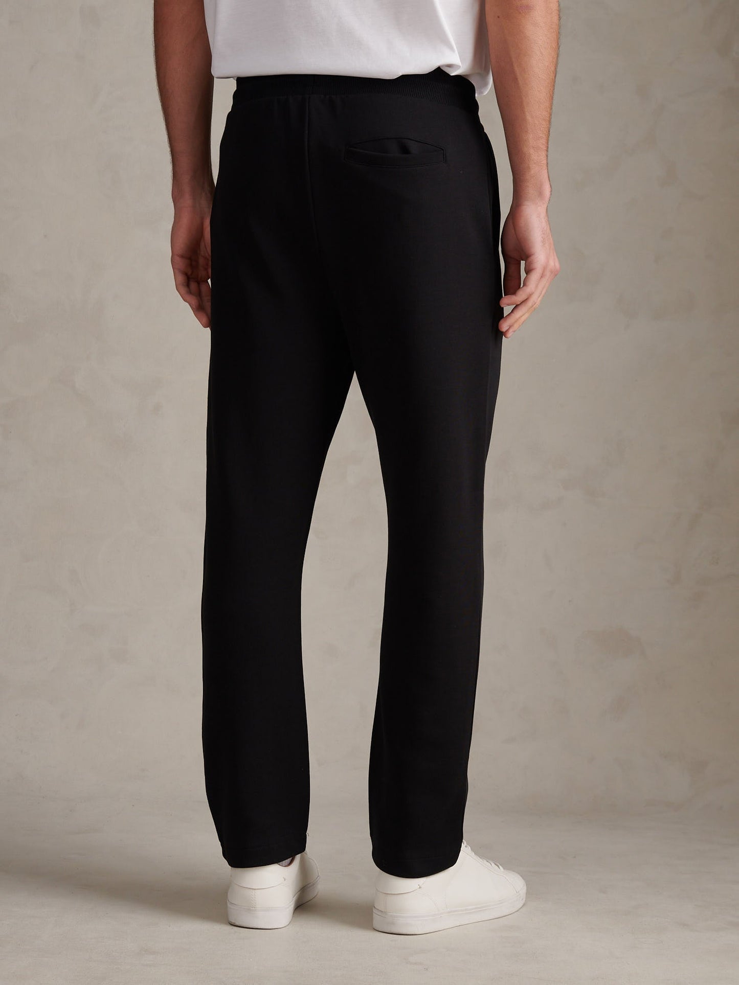 Mens Interlock Pintuck Joggers Black Bright White DHM
