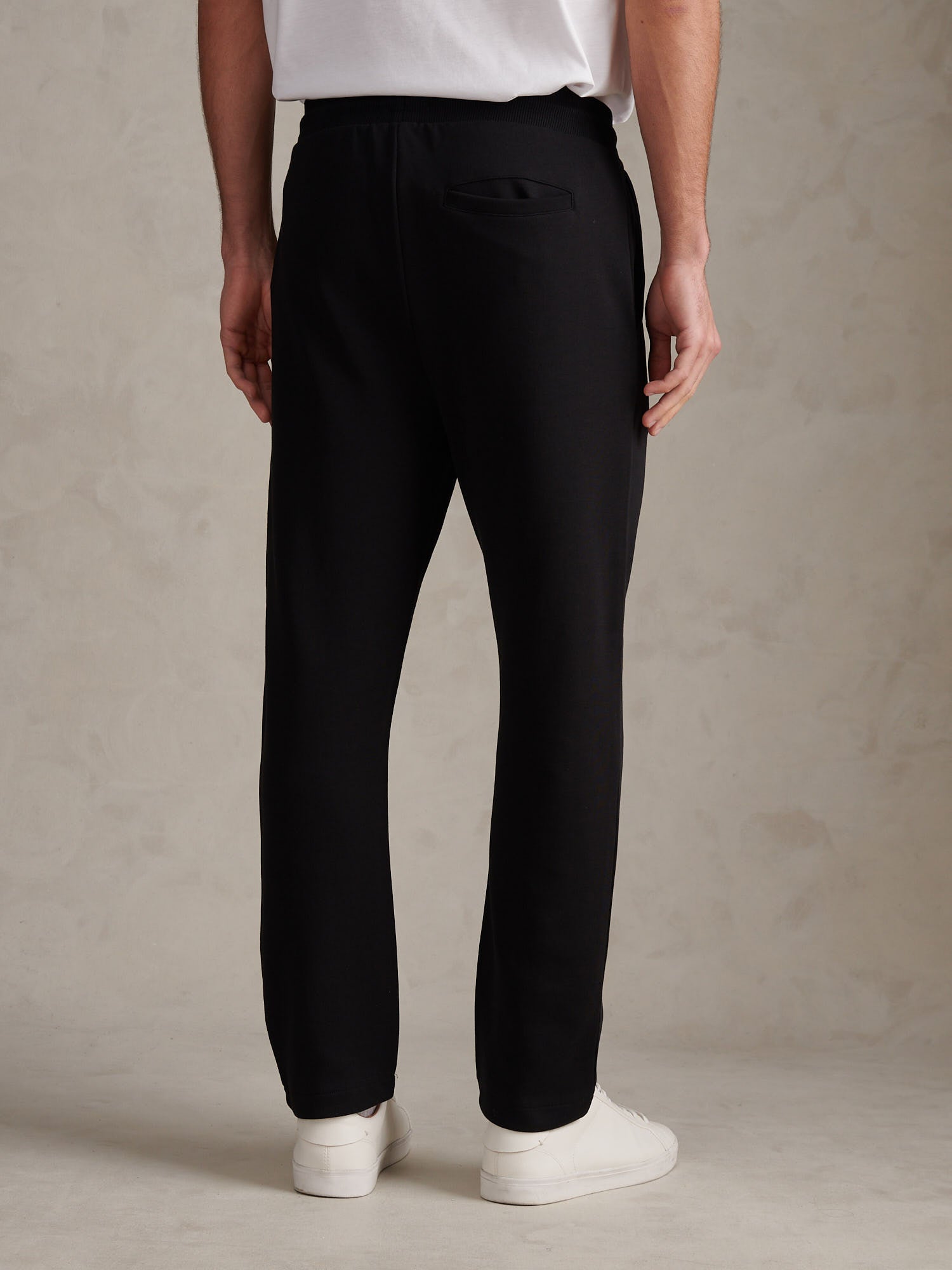 Mens Interlock Pintuck Joggers Black Bright White DHM
