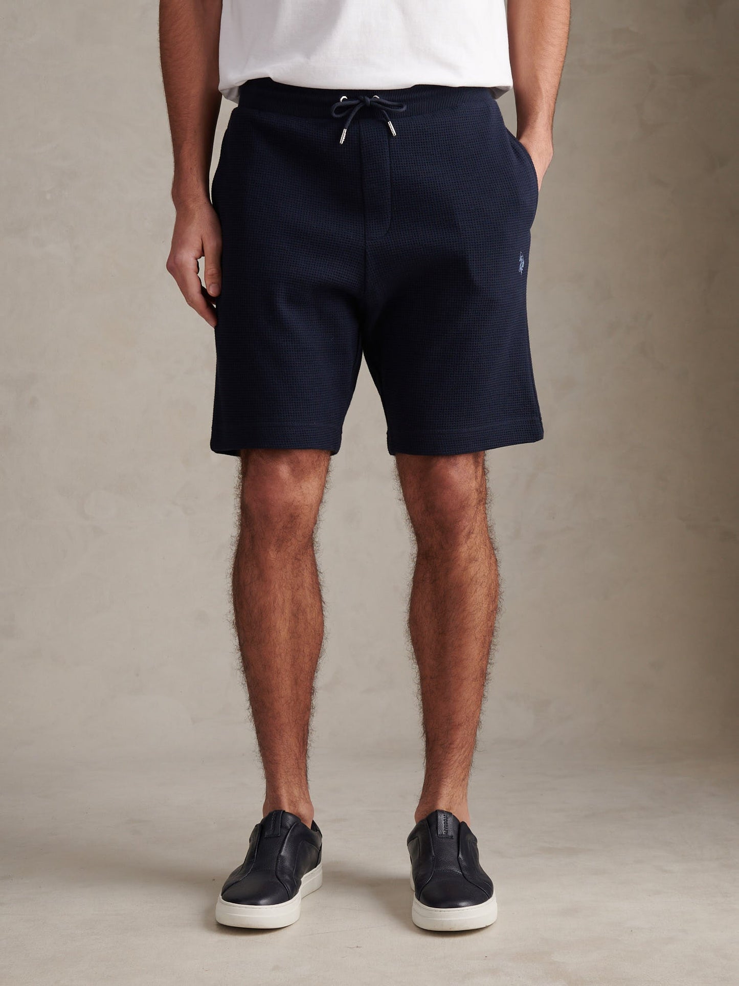 Mens Waffle Sweat Shorts Dark Sapphire Navy