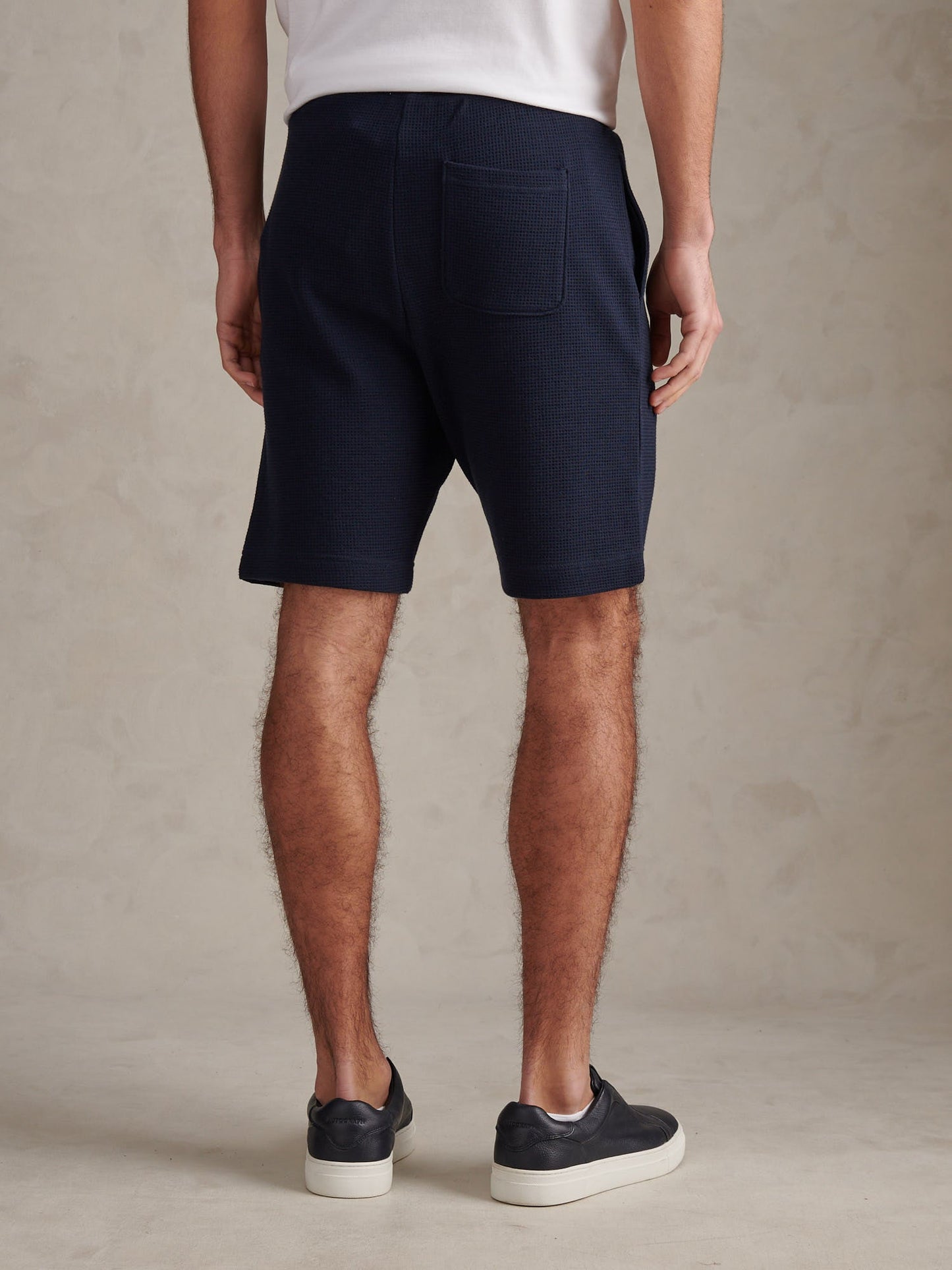 Mens Waffle Sweat Shorts Dark Sapphire Navy