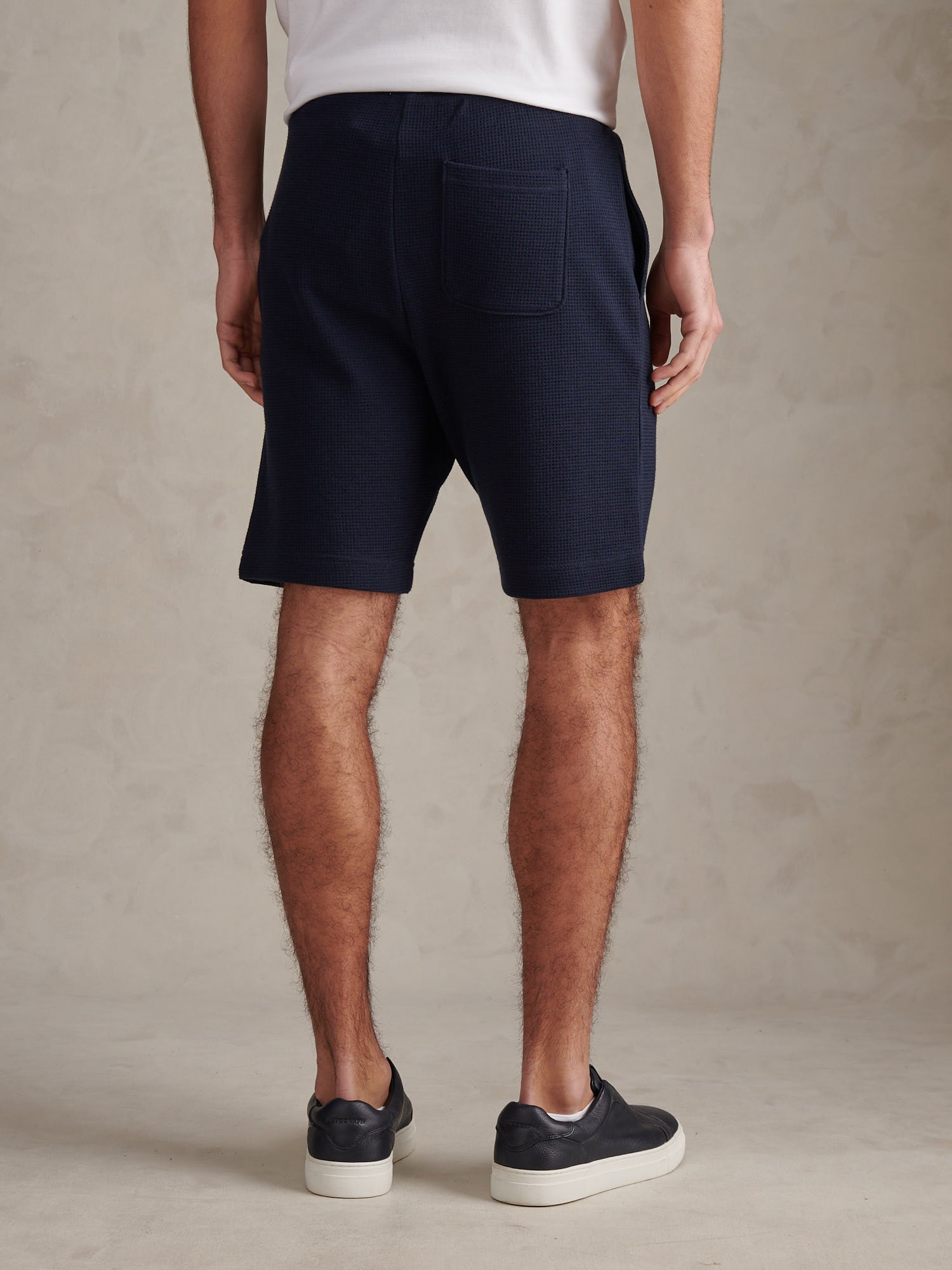 Mens Waffle Sweat Shorts Dark Sapphire Navy