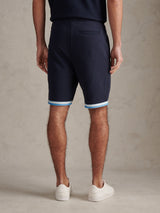 Mens Twill Taped Sweat Shorts Dark Sapphire Navy