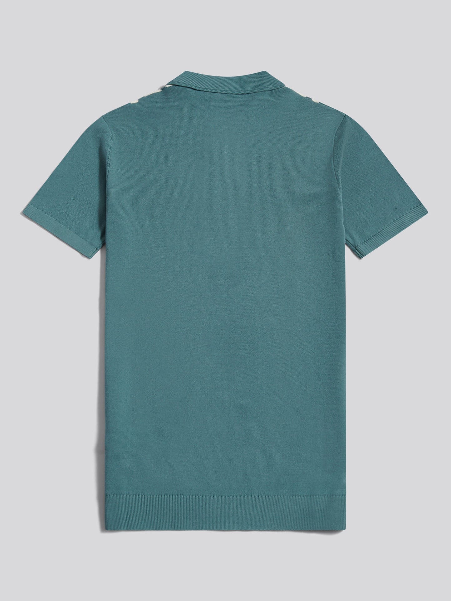 Mens Tonal Vertical Stripe Knit Polo Shirt Arctic