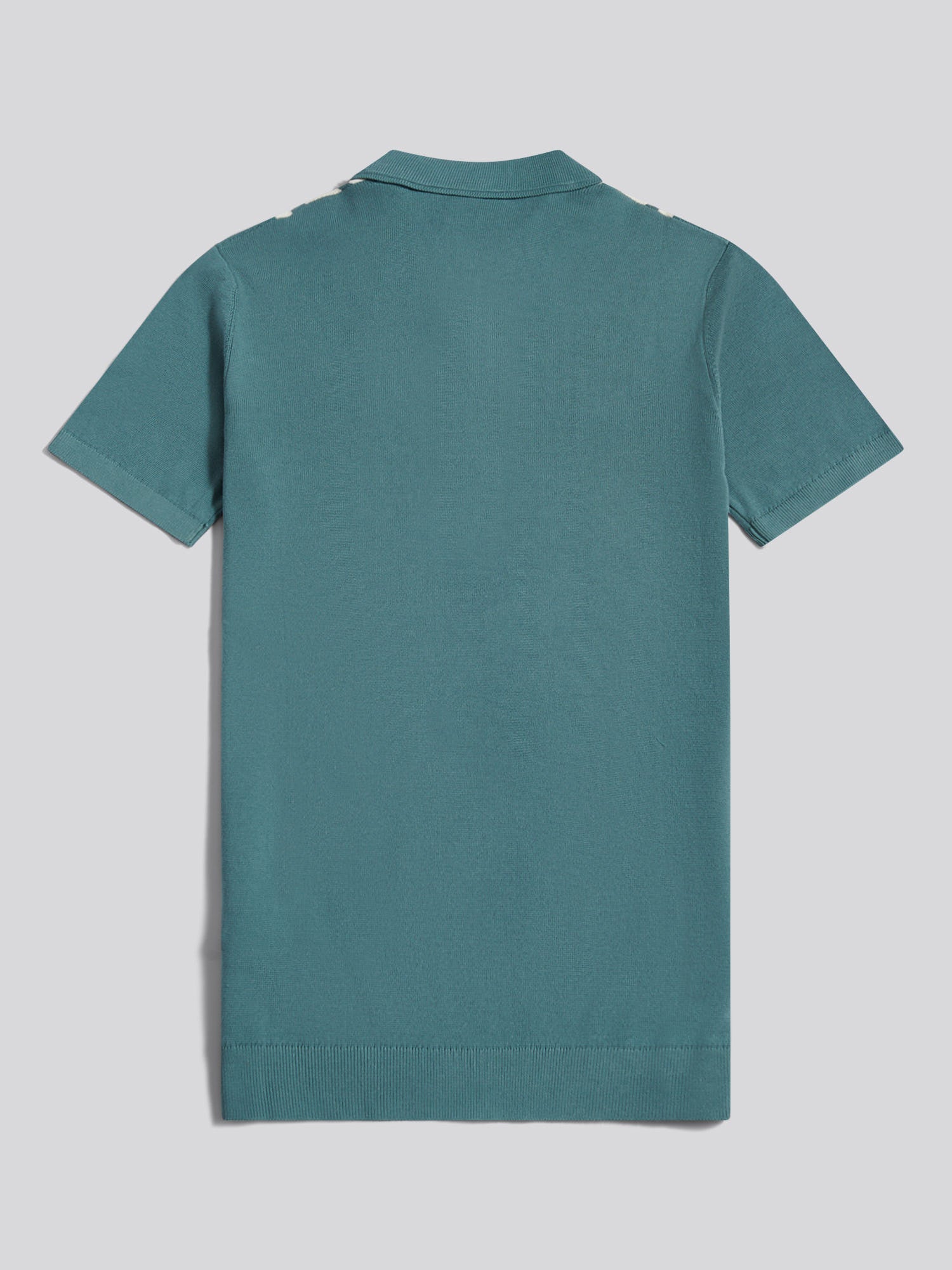 Mens Tonal Vertical Stripe Knit Polo Shirt Arctic