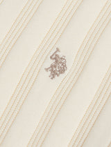 Mens Vertical Texture Knit T-Shirt Whisper White
