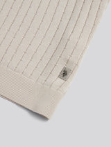 Mens Zip Knit Short Sleeve Polo Shirt Beige