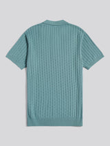 Mens Zip Knit Short Sleeve Polo Shirt Arctic