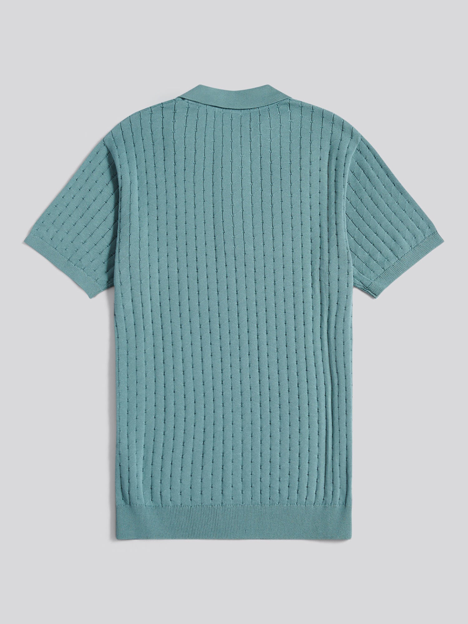 Mens Zip Knit Short Sleeve Polo Shirt Arctic