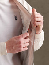 Mens Jersey Lined Smart Bomber Jacket Beige