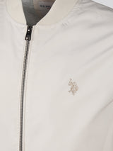 Mens Jersey Lined Smart Bomber Jacket Beige