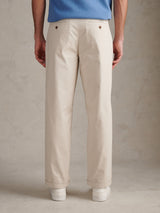Mens Pleat Front Lightweight Chino Trousers Beige