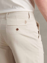 Mens Pleat Front Classic Lightweight Chino Short Beige