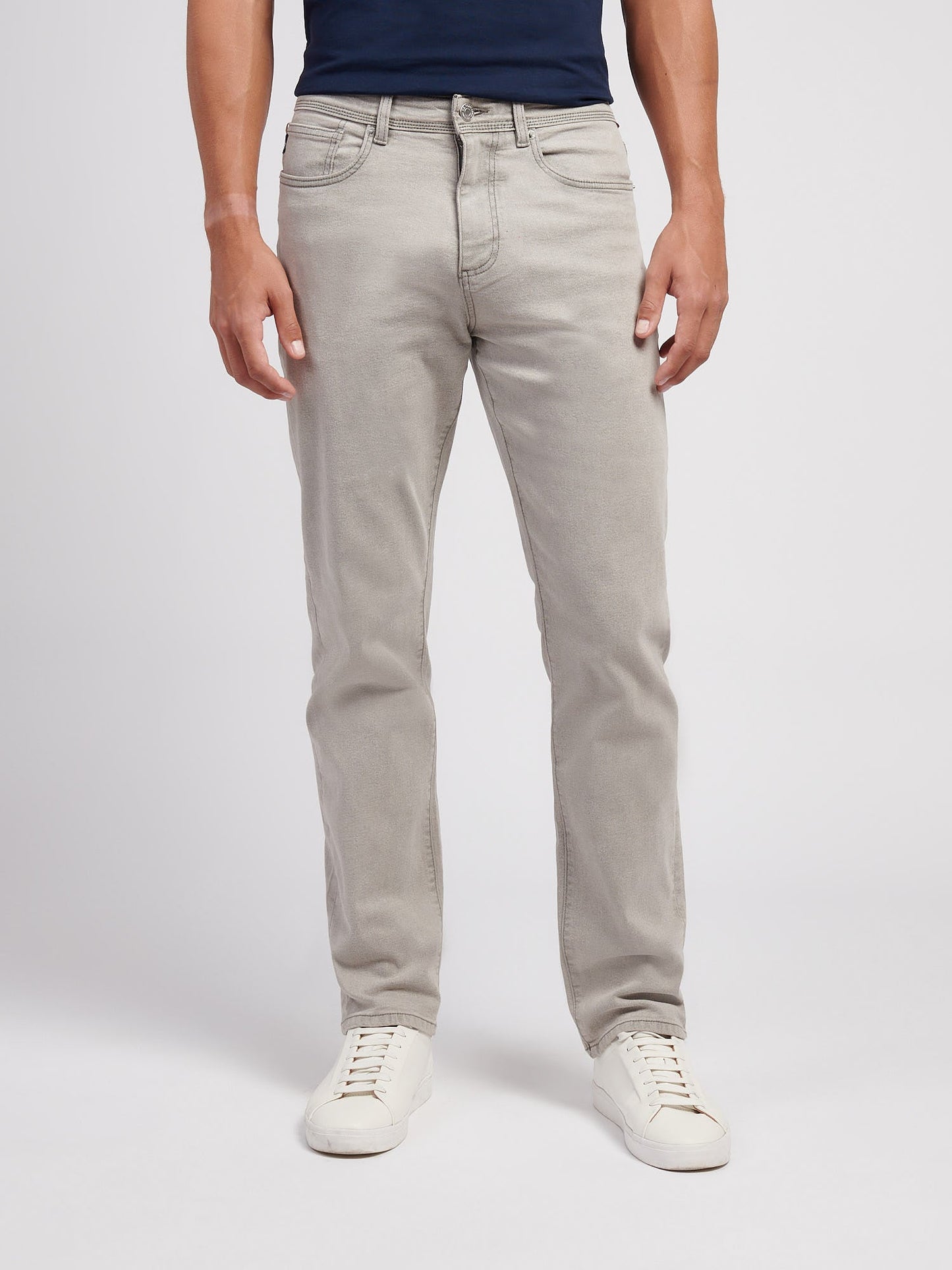 Mens Straight Fit Jean Dark Grey Stone Wash