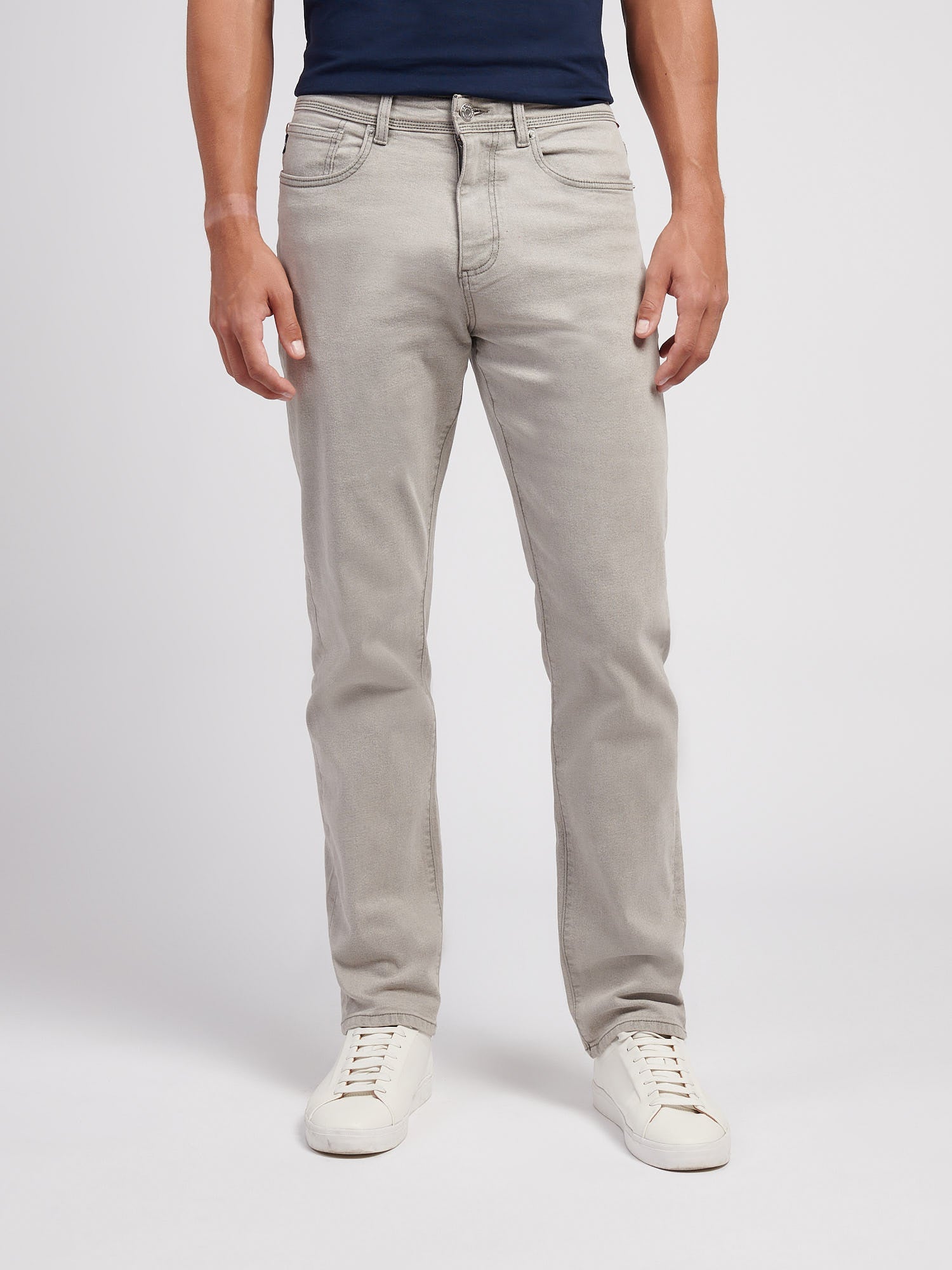 Mens Straight Fit Jean Dark Grey Stone Wash