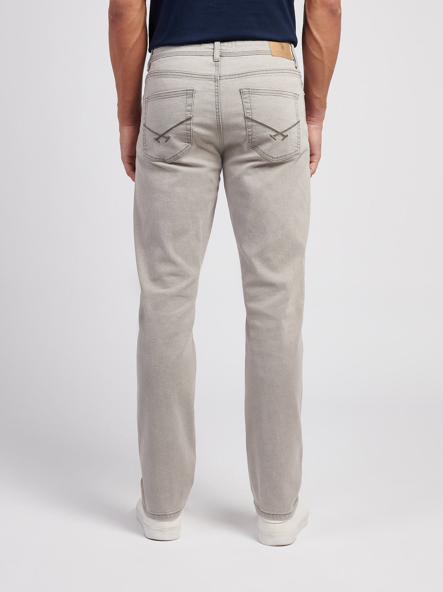 Mens Straight Fit Jean Dark Grey Stone Wash