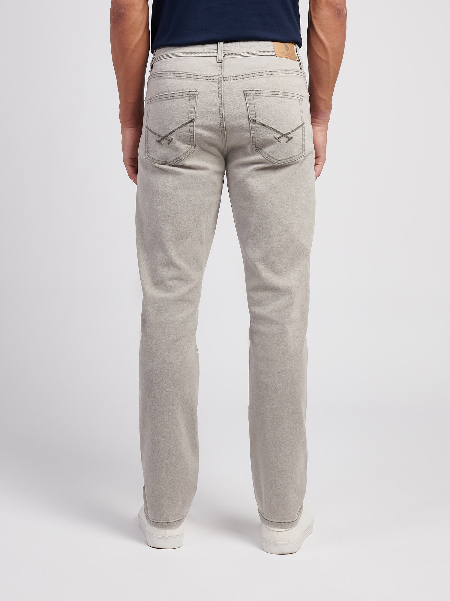 Mens Straight Fit Jean Dark Grey Stone Wash