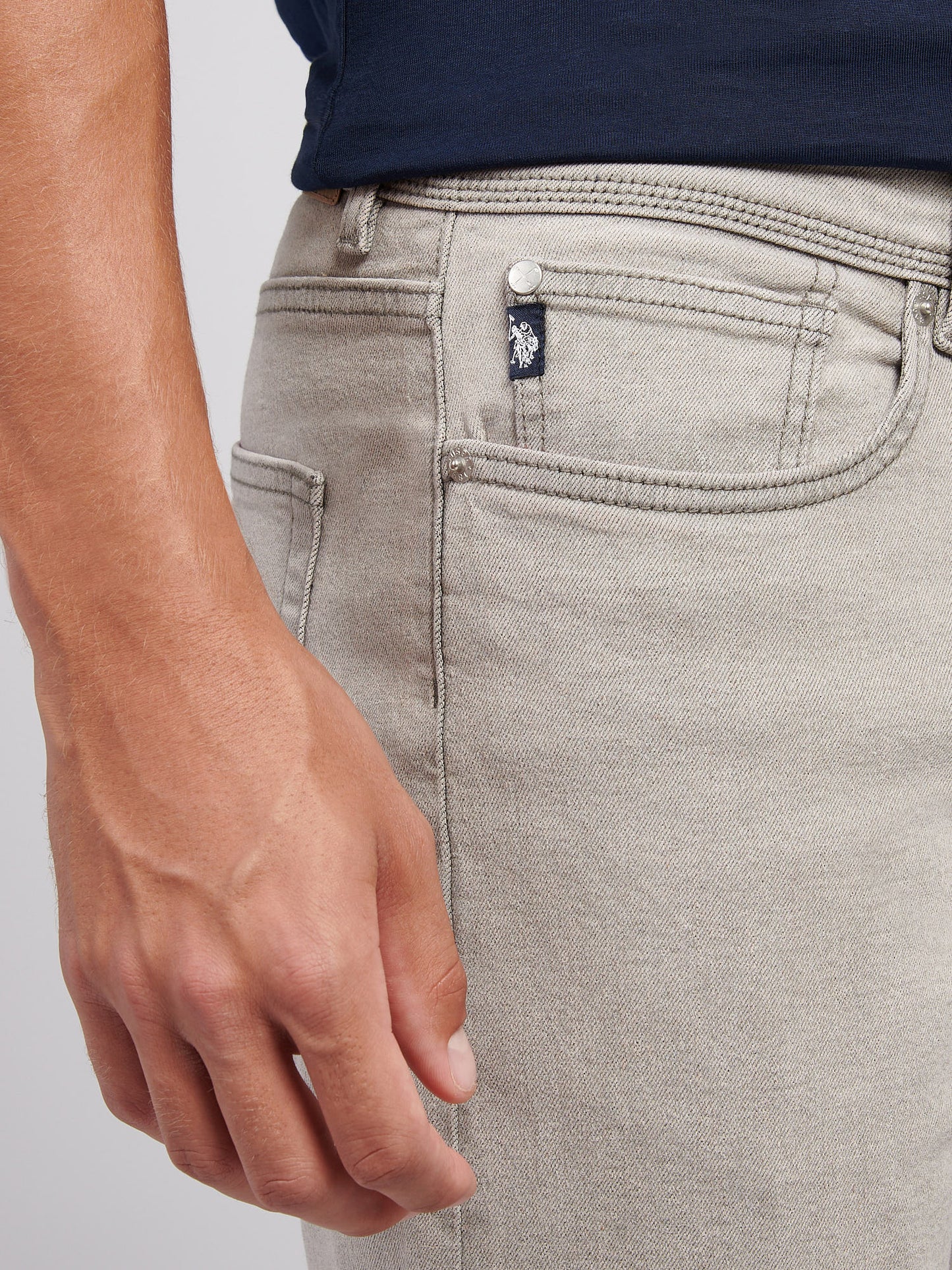 Mens Straight Fit Jean Dark Grey Stone Wash