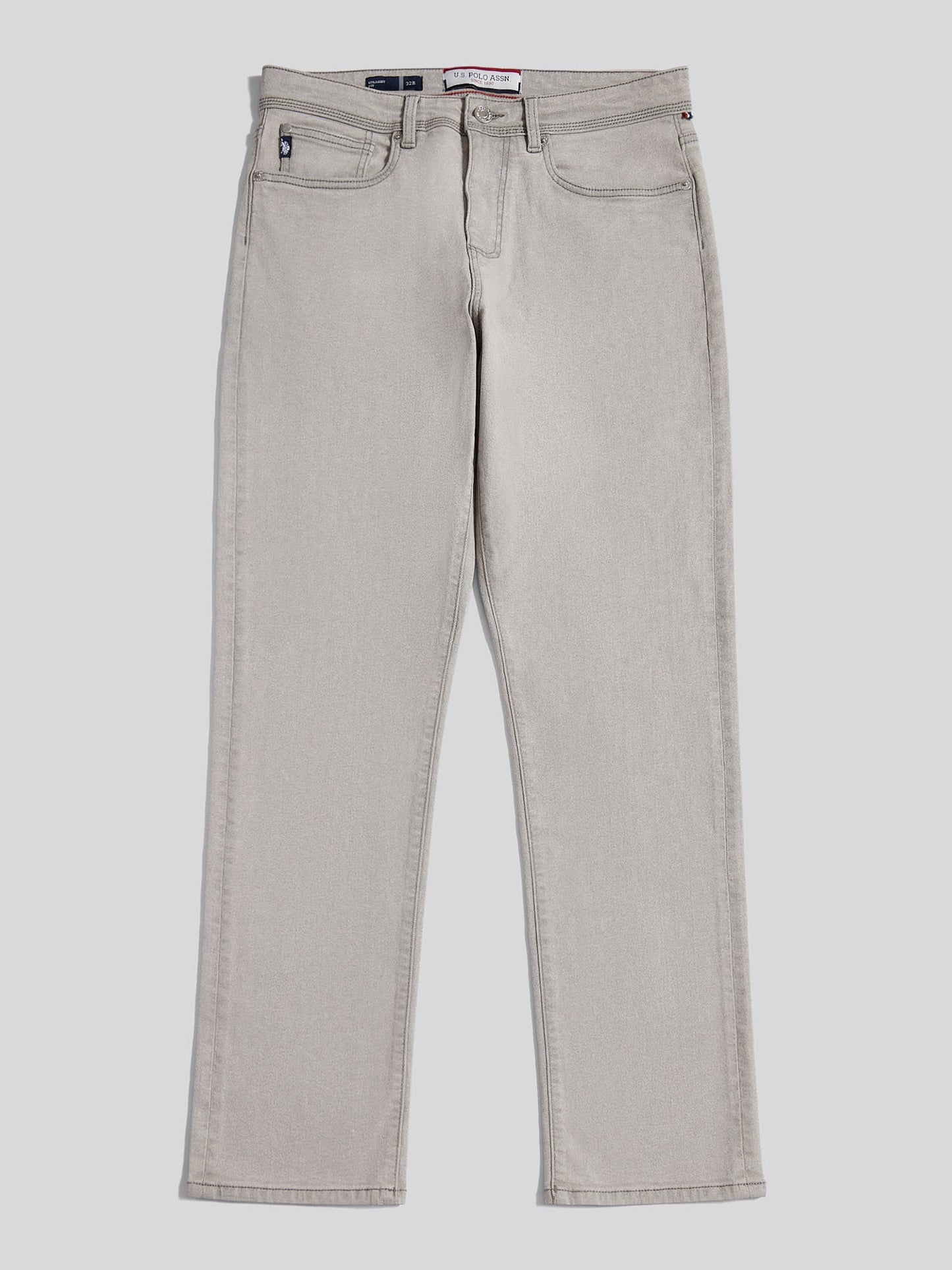 Mens Straight Fit Jean Dark Grey Stone Wash