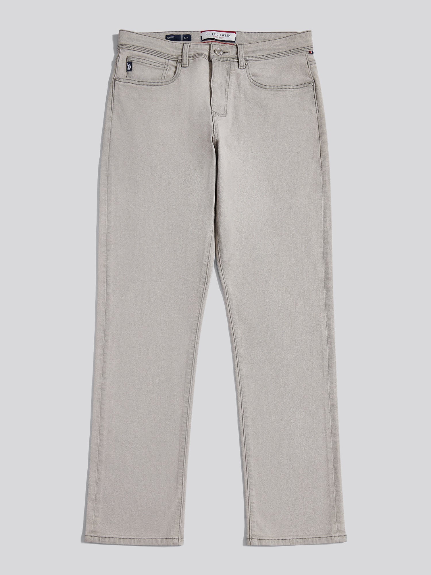 Mens Straight Fit Jean Dark Grey Stone Wash