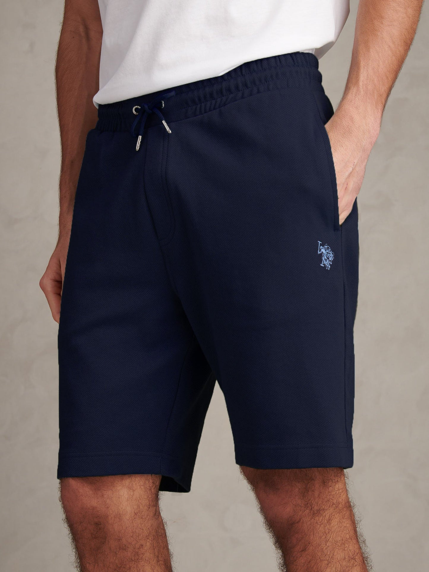 Mens Twill Texture Jersey Short Dark Sapphire Navy / Moonlight Blue DHM