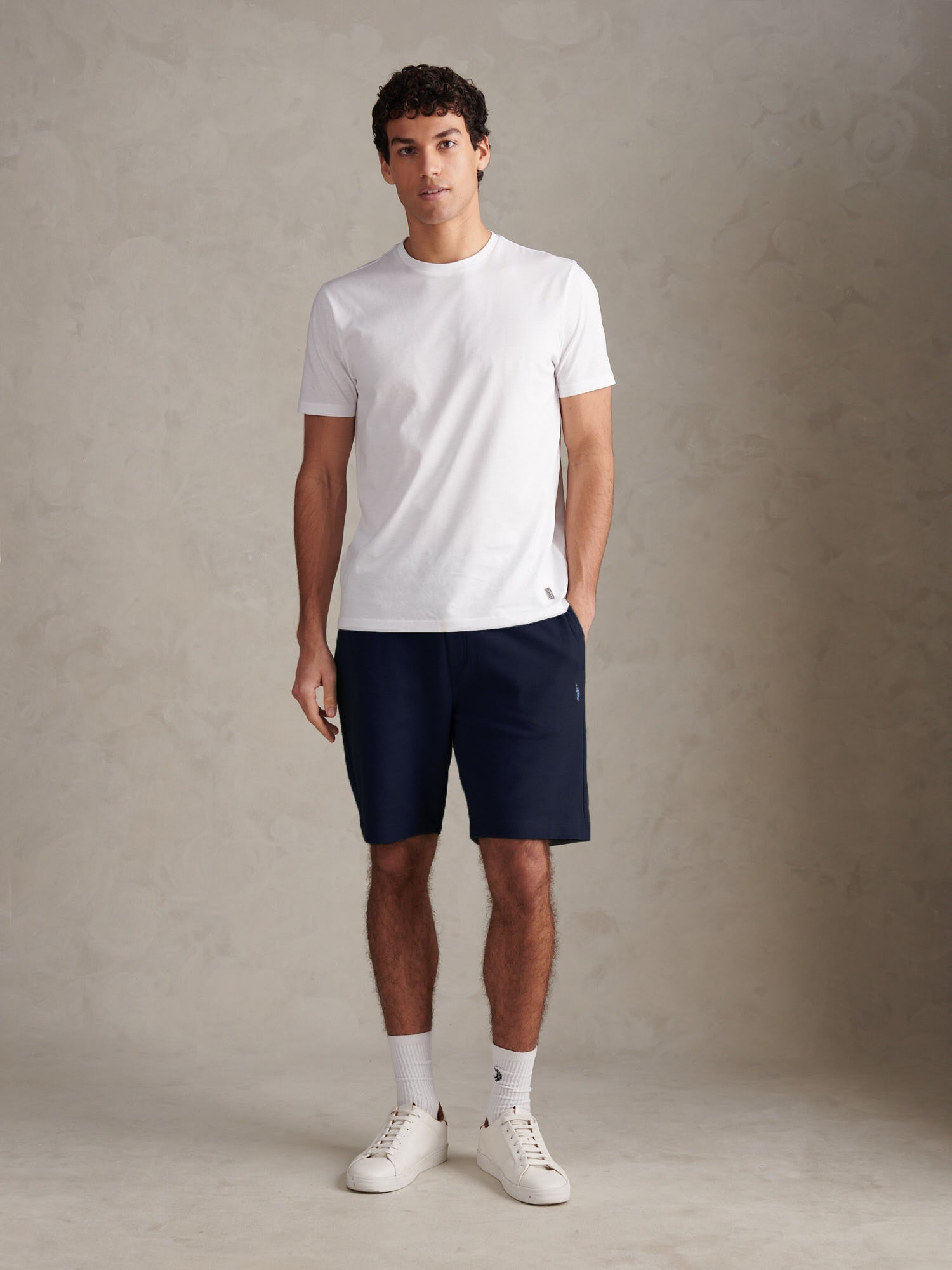 Mens Twill Texture Jersey Short Dark Sapphire Navy / Moonlight Blue DHM