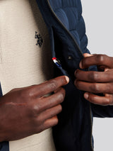 Mens Lightweight Quilted Collared Jacket in Dark Sapphire Navy